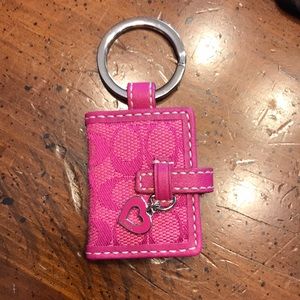 Coach Signature Pink Picture Frame Keychain